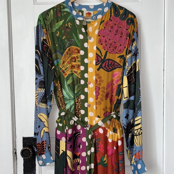 FARM RIO EARTH RAINBOW SHIRT DRESS - Picture 4 of 15